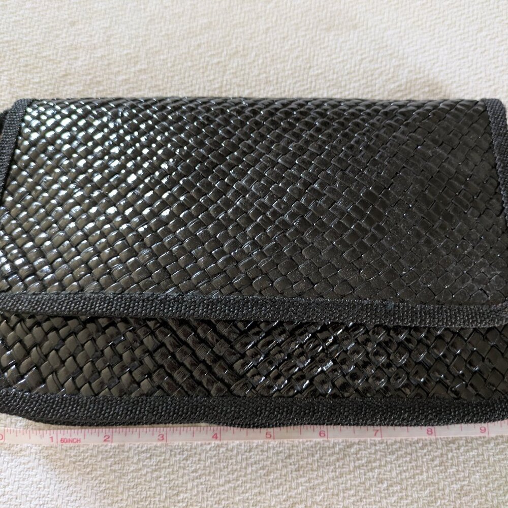 Franco Ollani (for 33 EAST) - Black woven clutch with shoulder strap